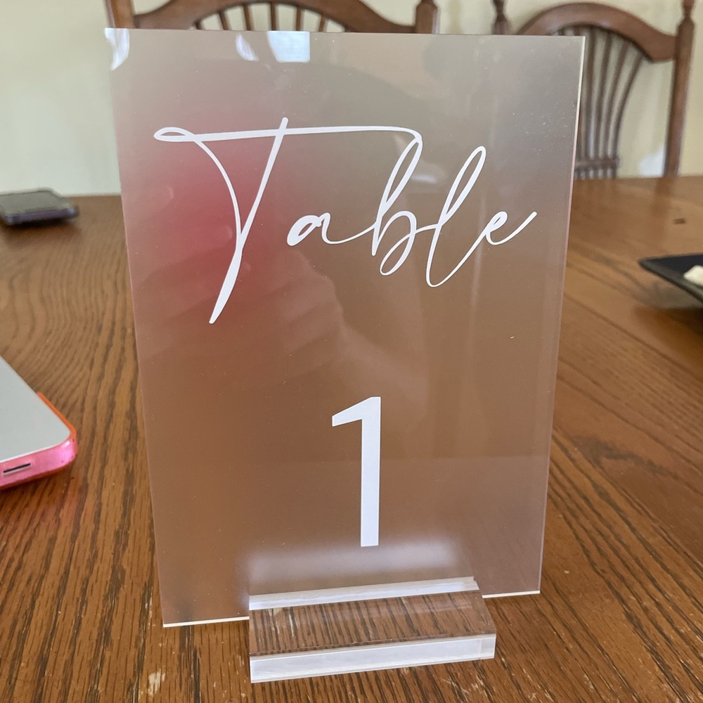 Frosted Acrylic Table Numbers